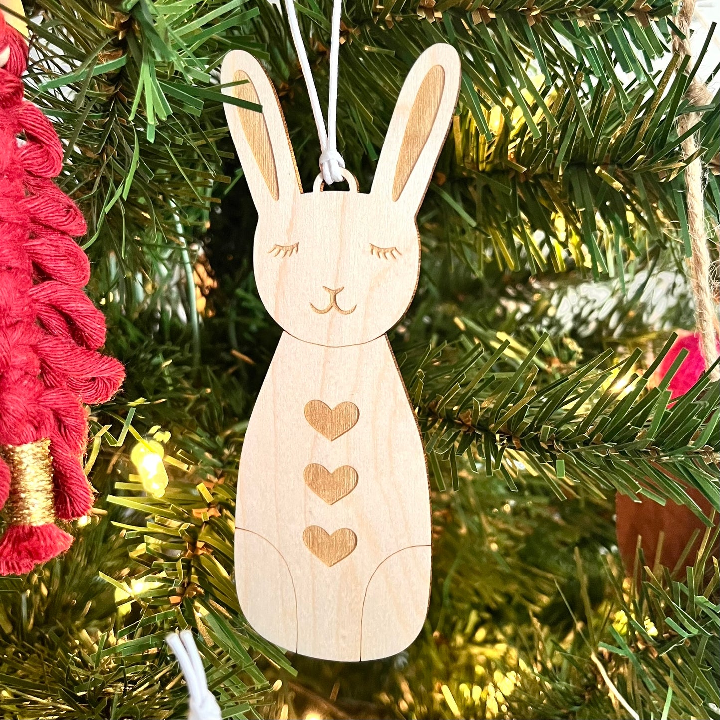 Wooden Bunny Ornament
