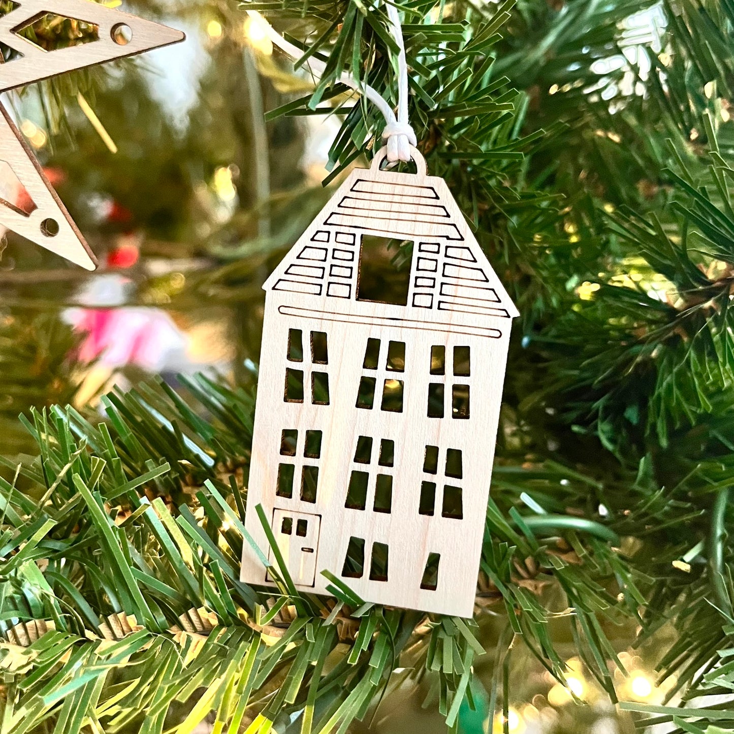 Wooden House Ornament