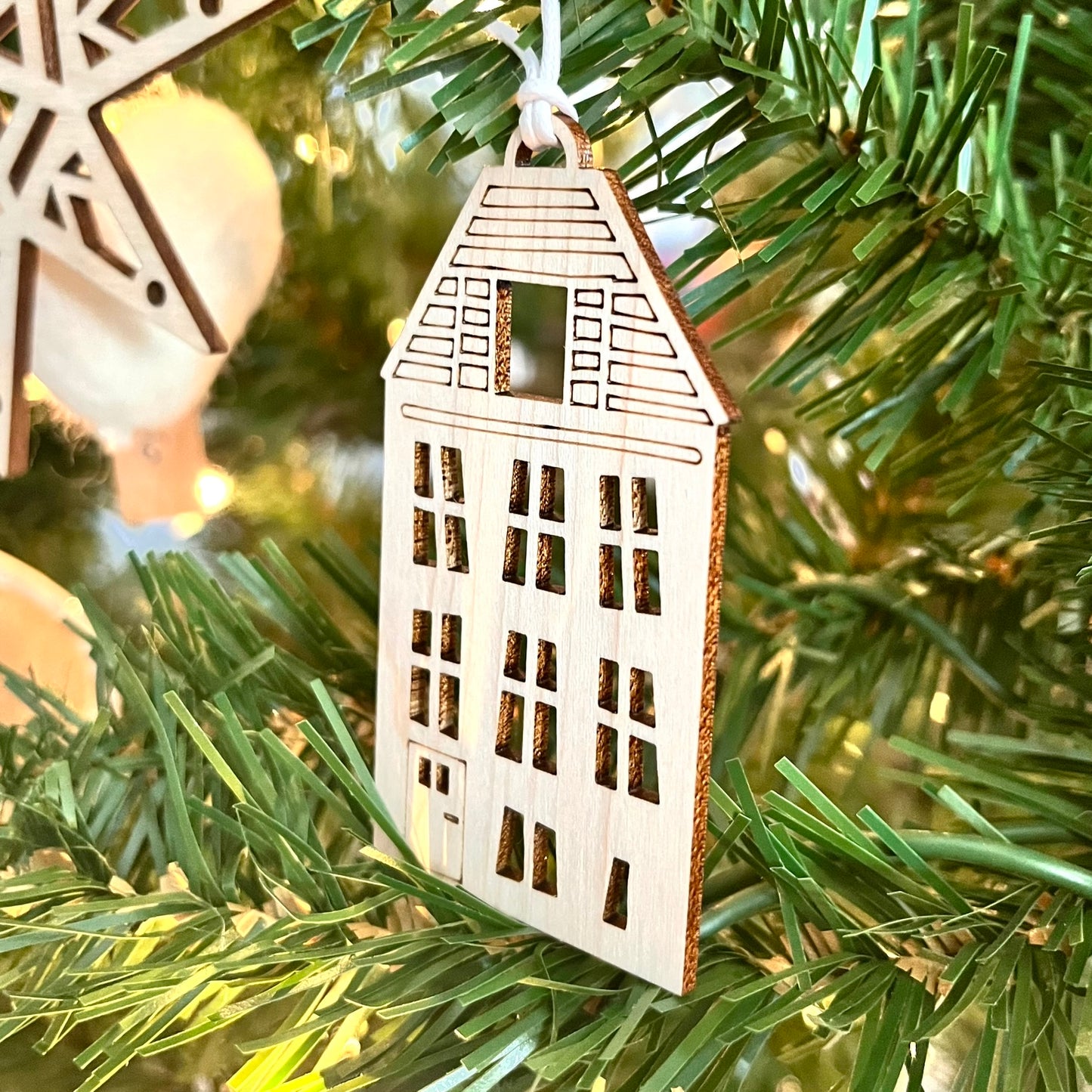Wooden House Ornament