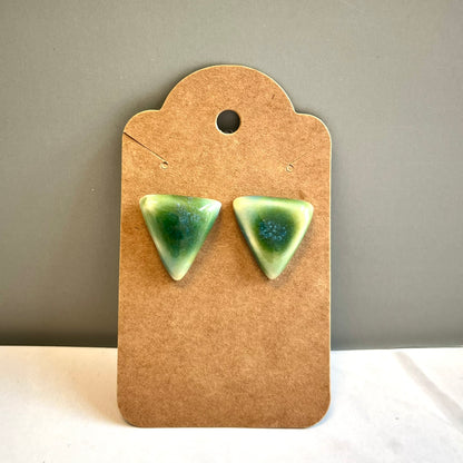 Green Ceramic Stud Earrings