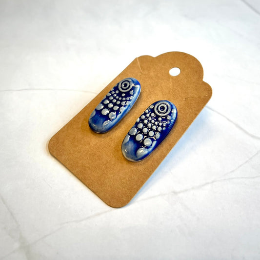 Ceramic Oval Stud Earrings