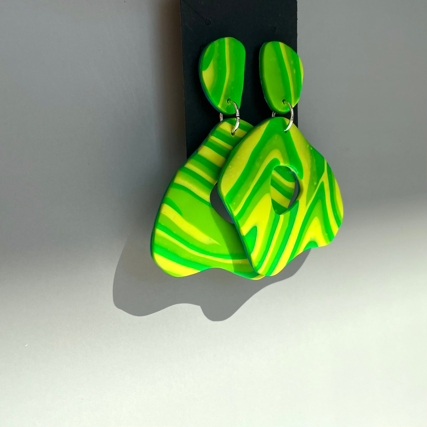 Green and Yellow Swirl Earrings