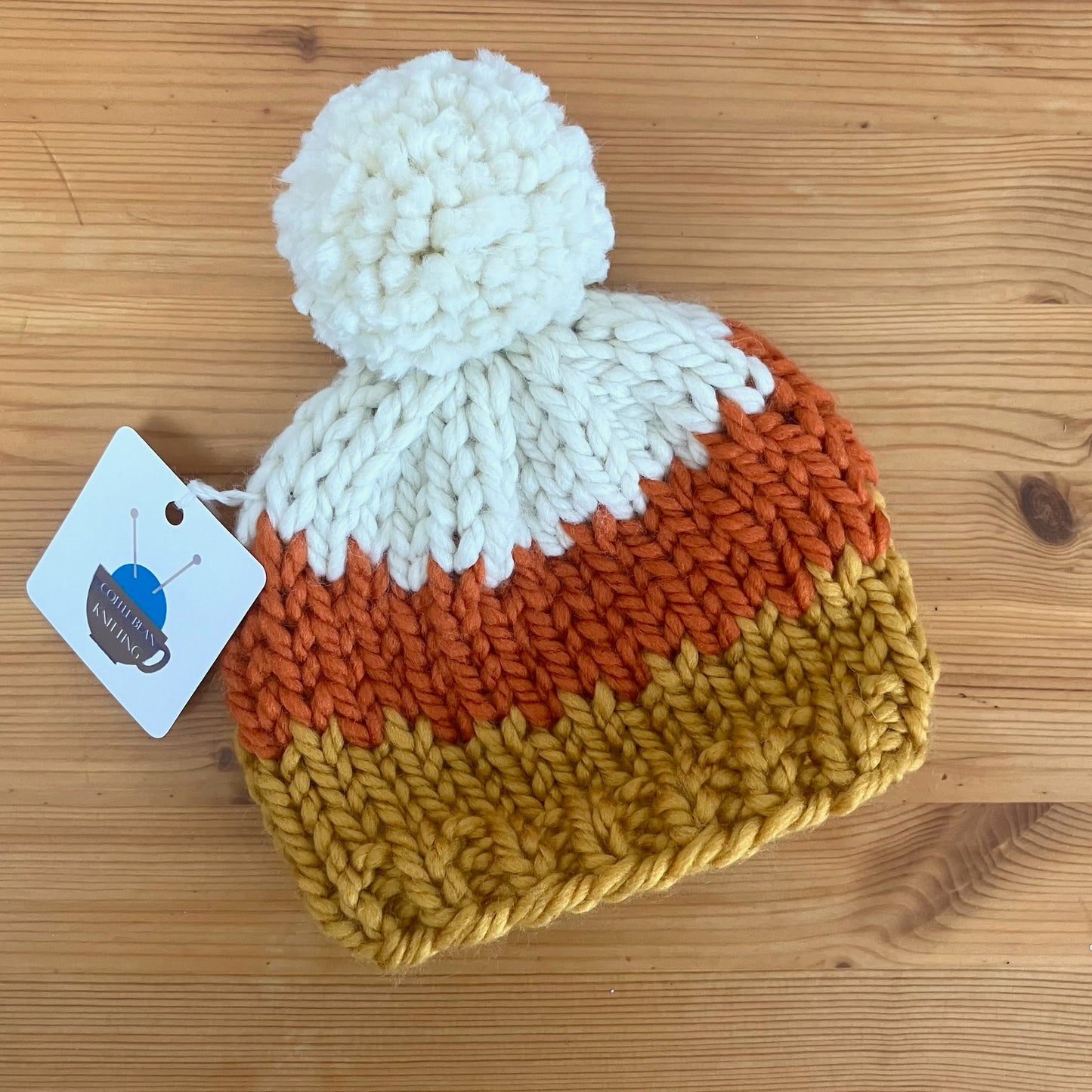 Handmade Knit Hat - Candy Corn