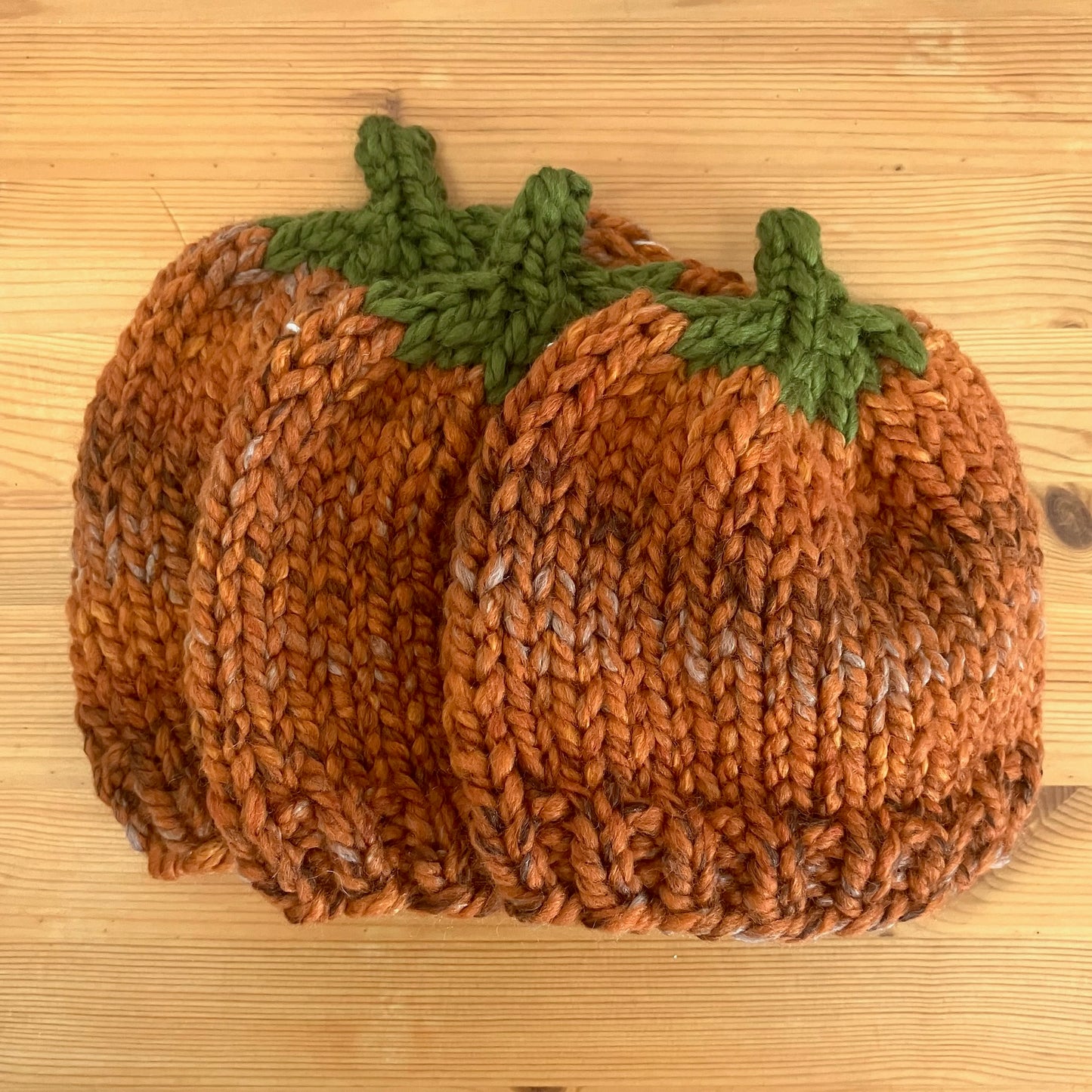 Handmade Knit Hat - Dark Orange