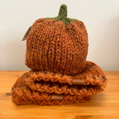 Handmade Knit Hat - Dark Orange