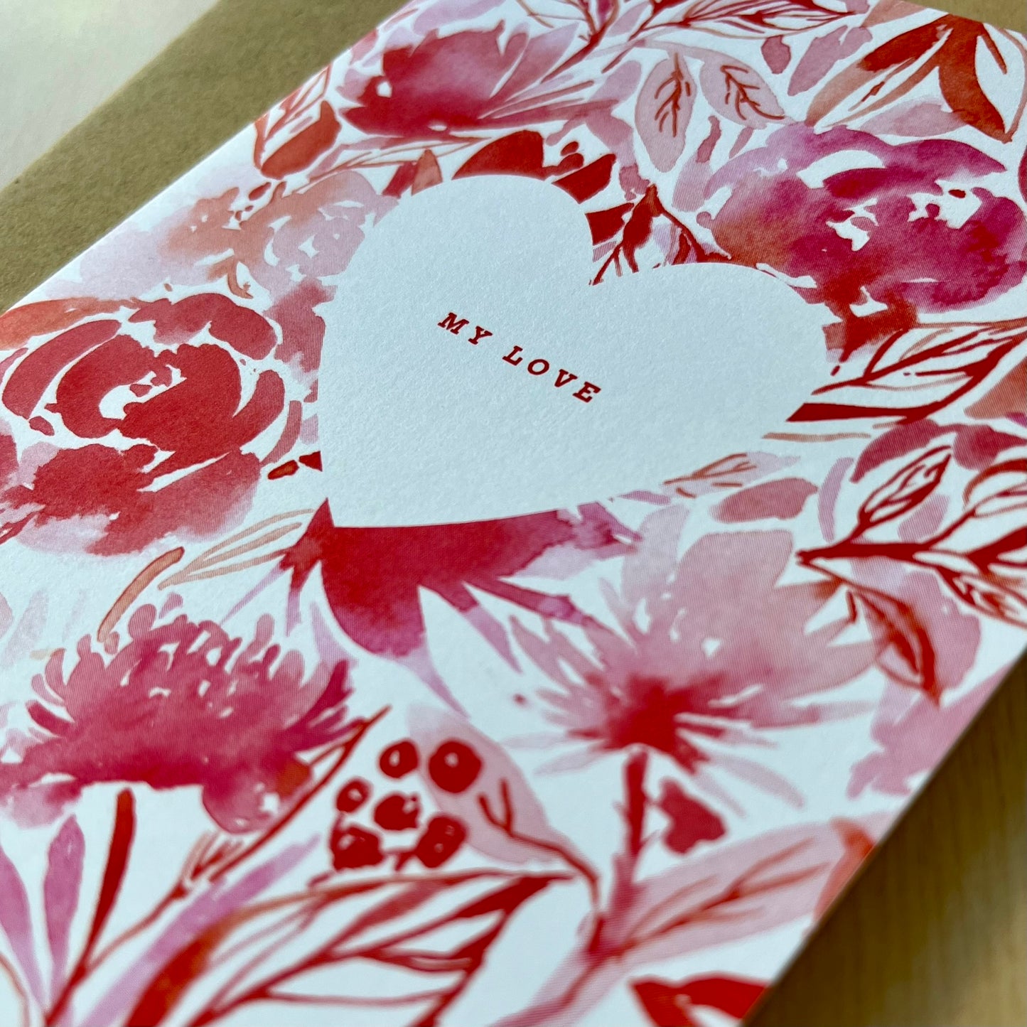 Card - My Love (Pink Floral)