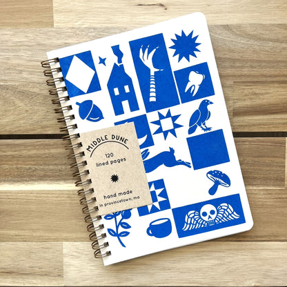 Spiral Notebook - Blue Quilt