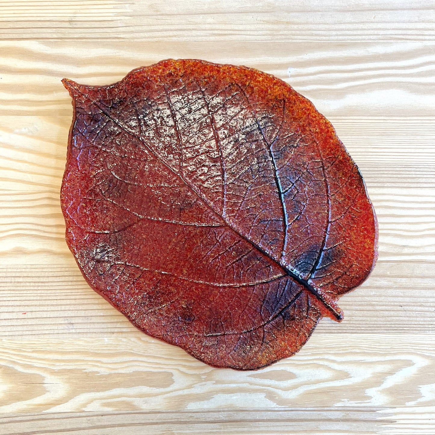 Kiwi Leaf Glass Plate