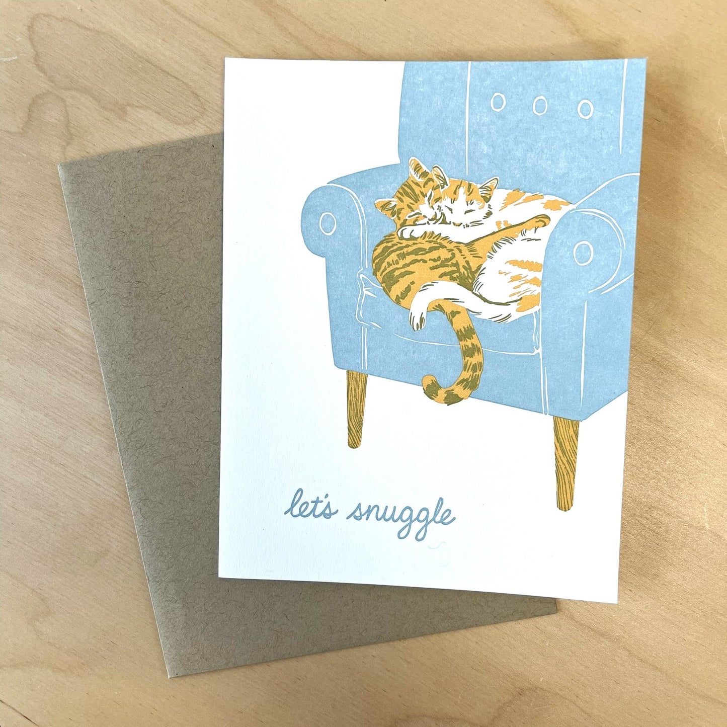 Card - Let's Snuggle Cats