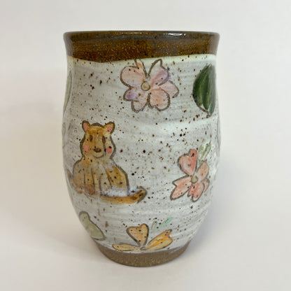 Handmade Mug with Painted Animals