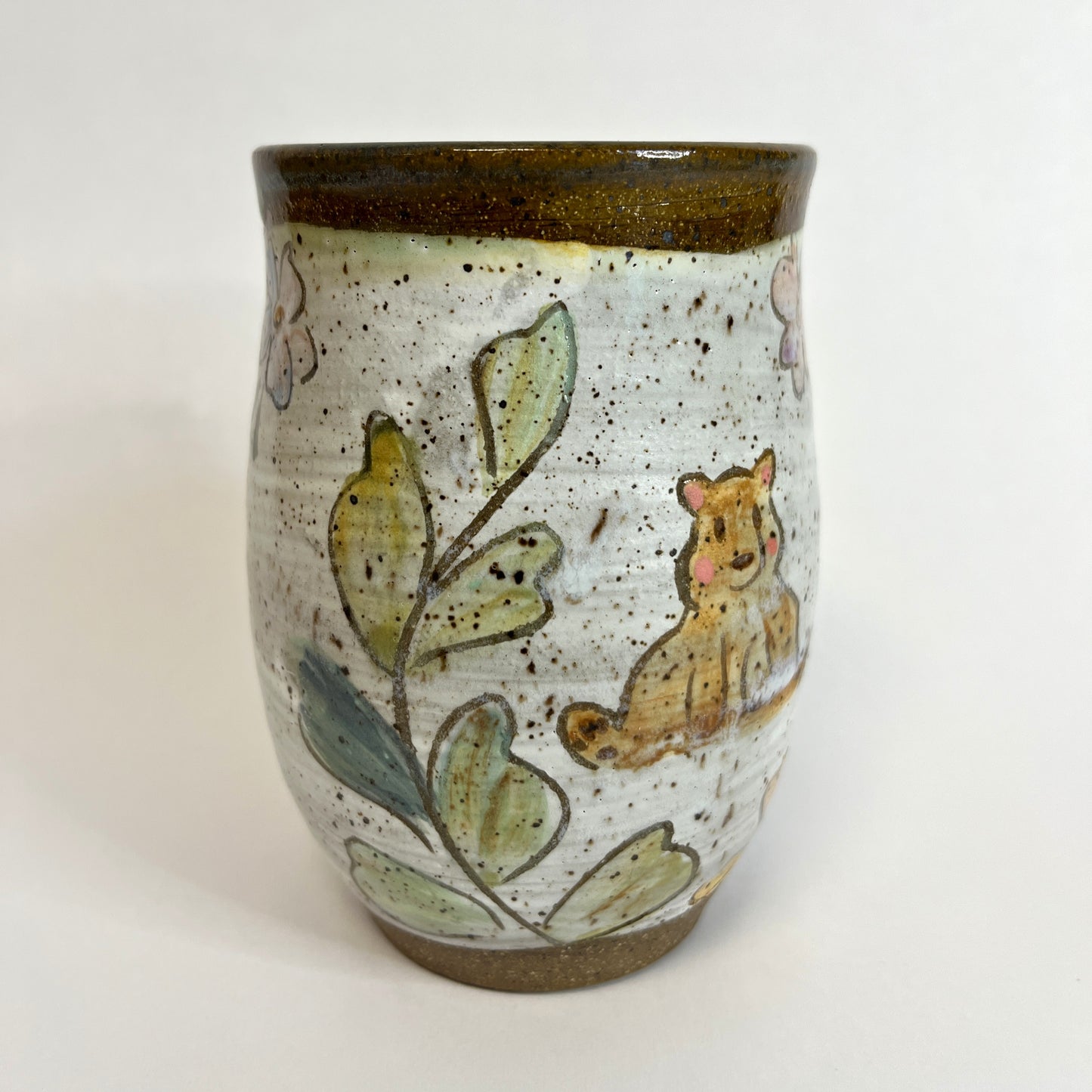 Handmade Mug with Painted Animals