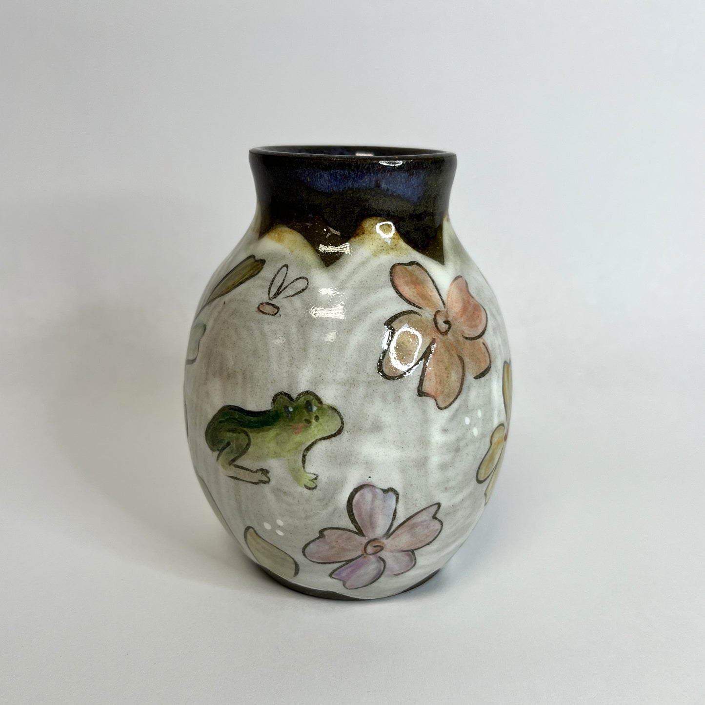 Bud Vase with Hand-Painted Animals