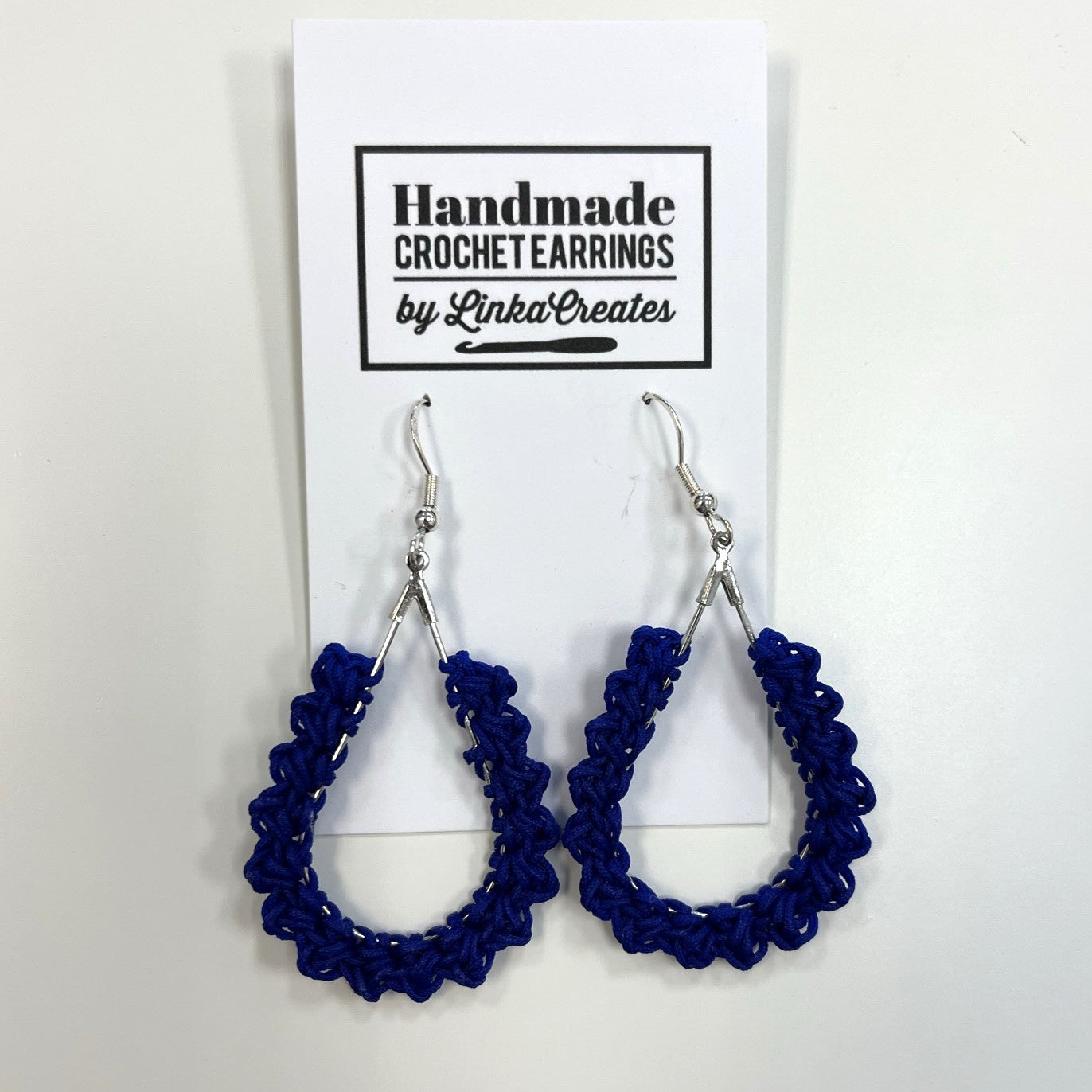 Crochet Earrings - Sapphire Blue