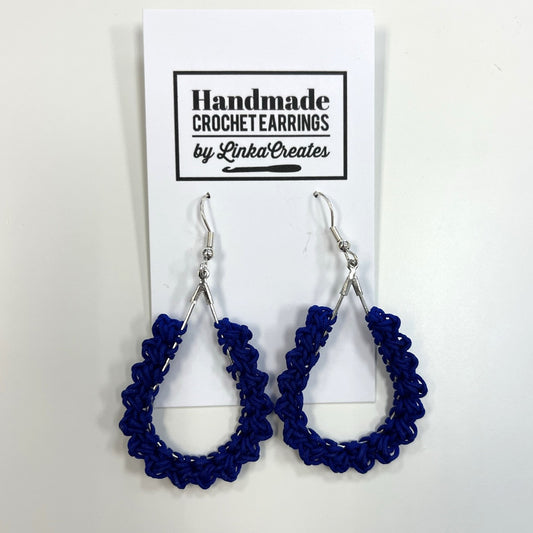Crochet Earrings - Sapphire Blue