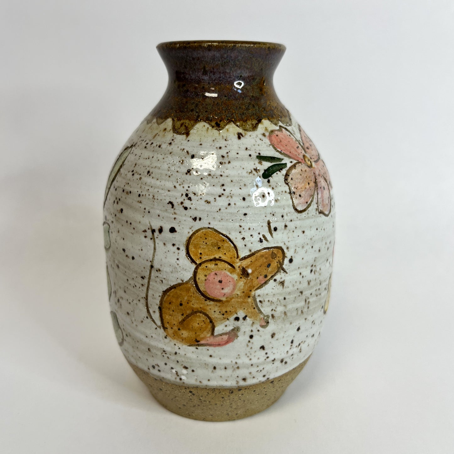 Bud Vase with Hand-Painted Animals