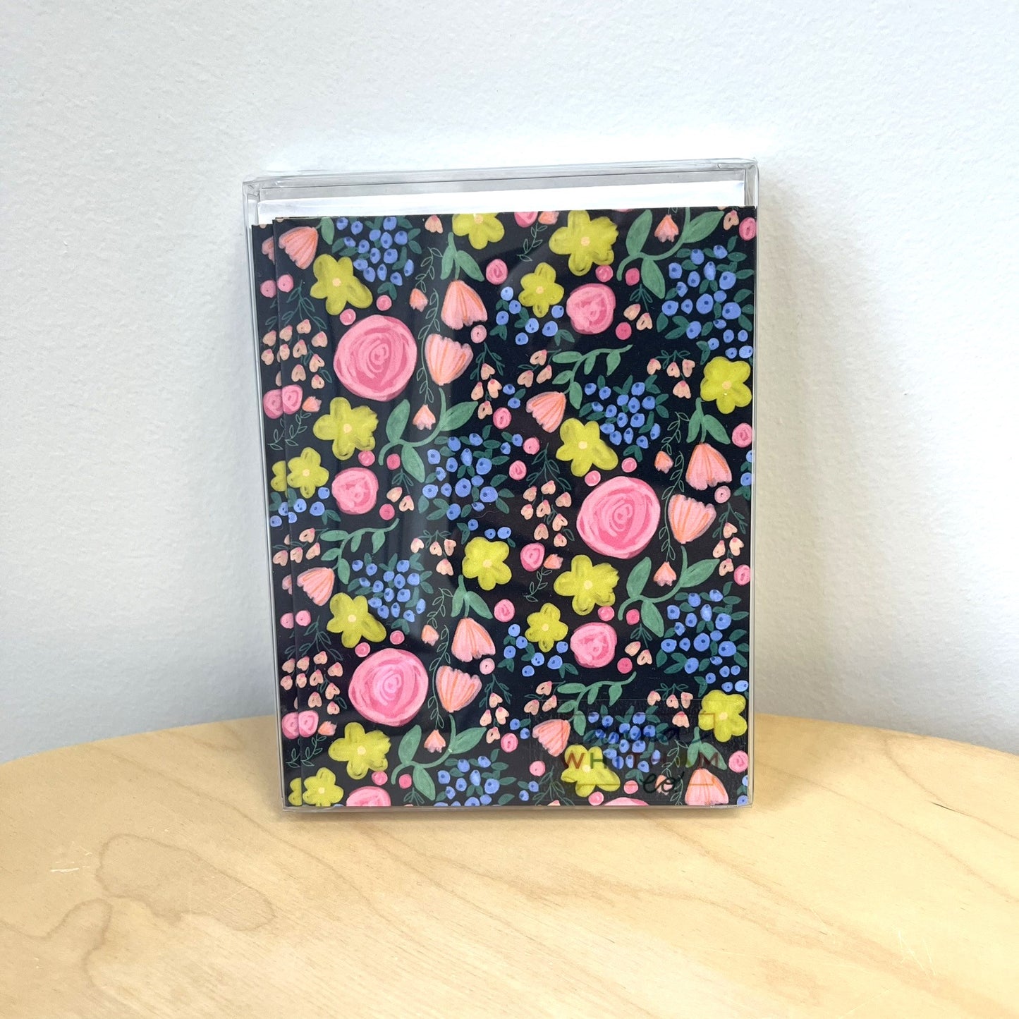 Notecards - Charcoal and Pink Floral (Set of 6)