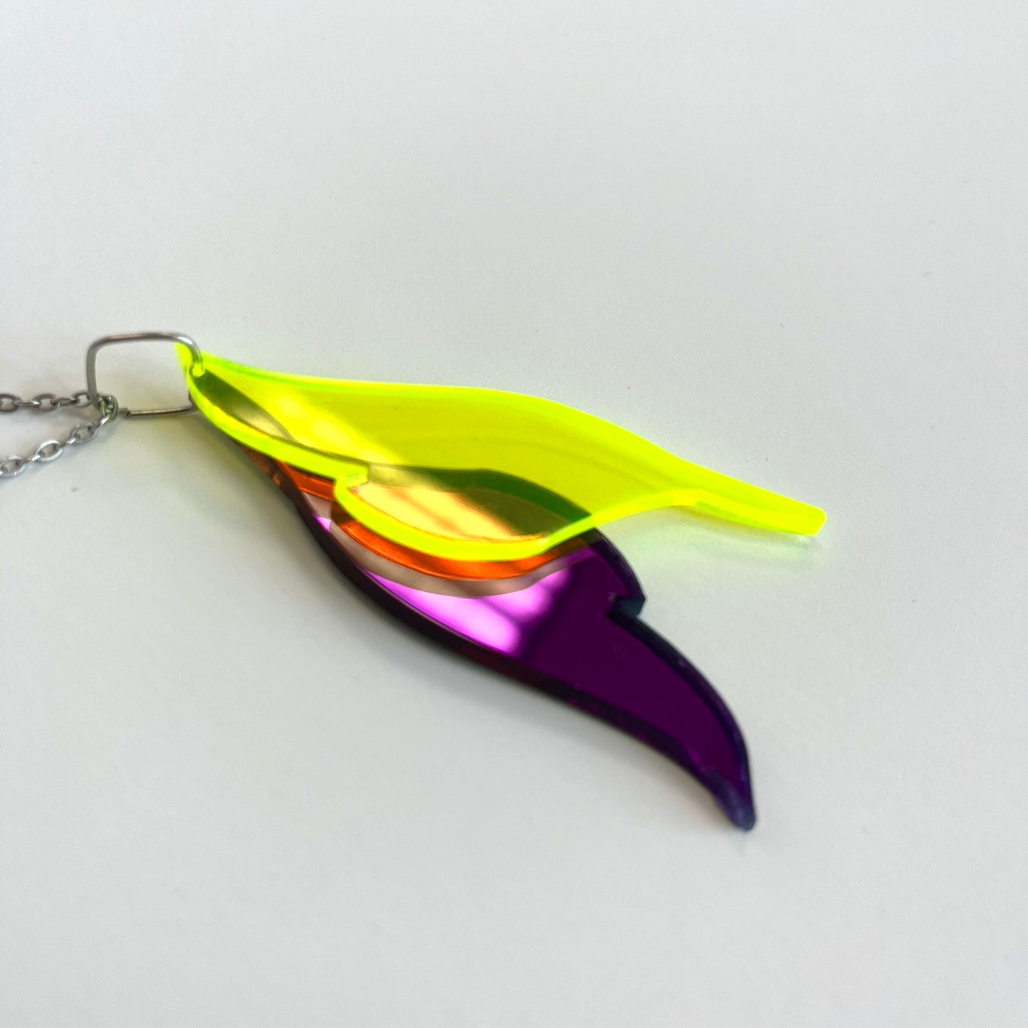 Purple and Yellow Plexiglass Necklace