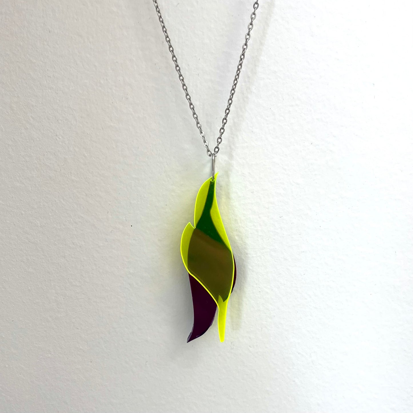 Purple and Yellow Plexiglass Necklace