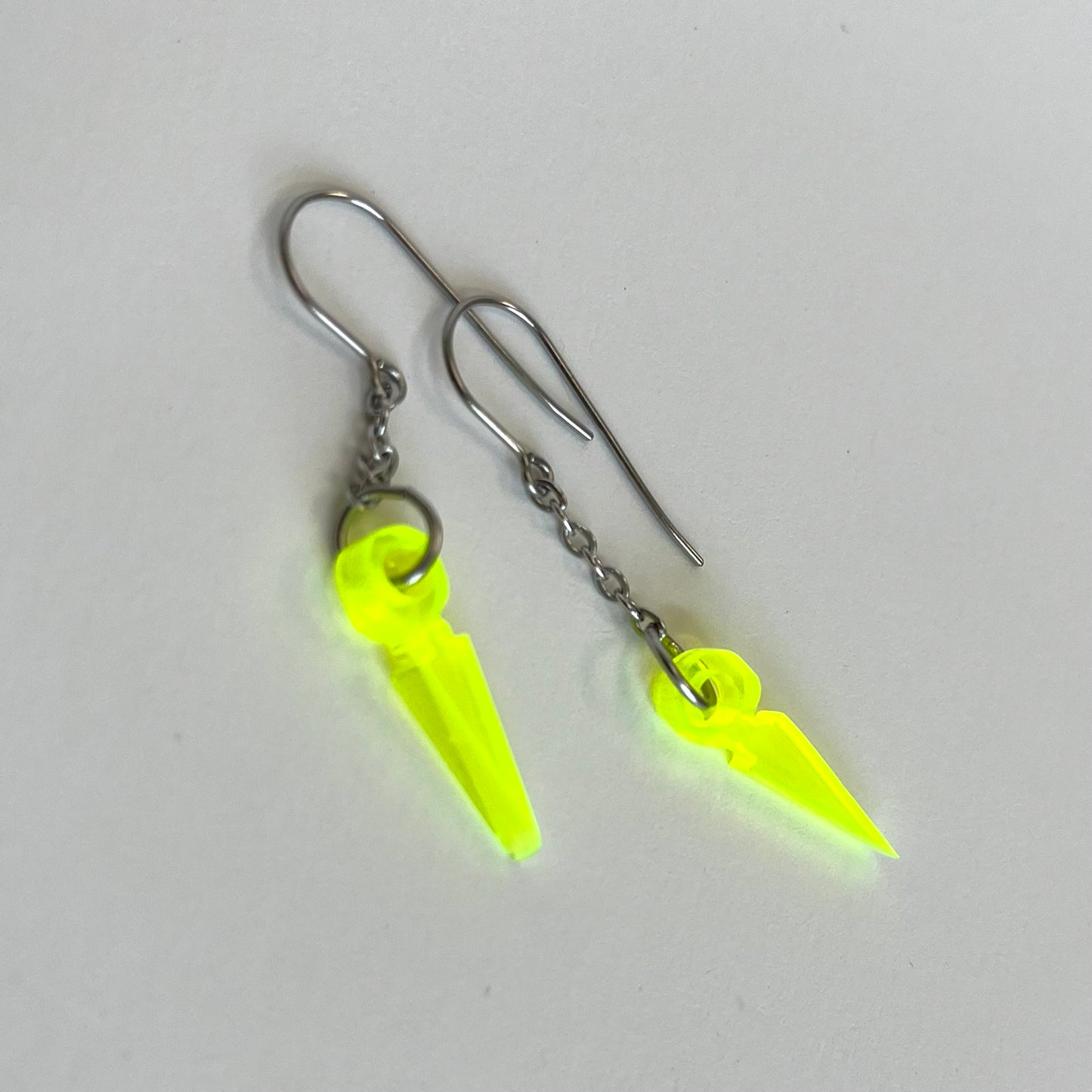 Neon Yellow Plexiglass Earrings