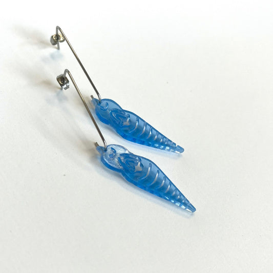 Blue Plexiglass Earrings