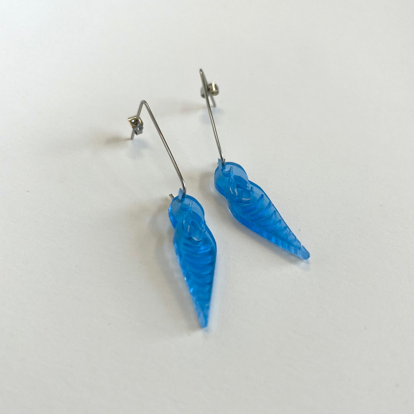 Blue Plexiglass Earrings