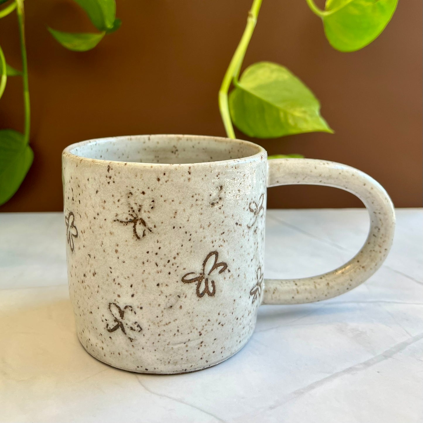 Mug with Speckled Flowers