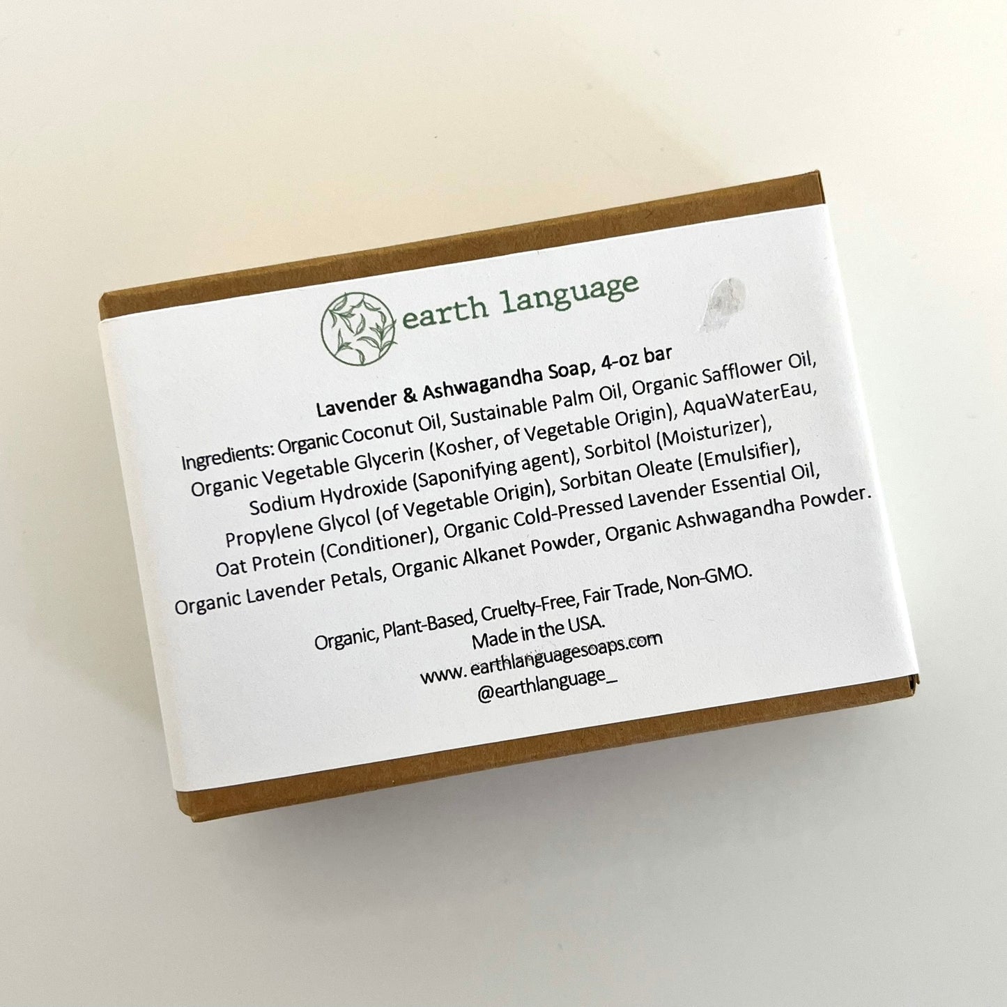 Earth Language Soap - Lavender + Ashwagandha