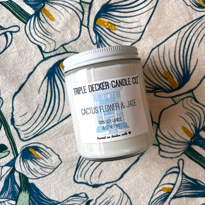 Cactus Flower and Jade Candle