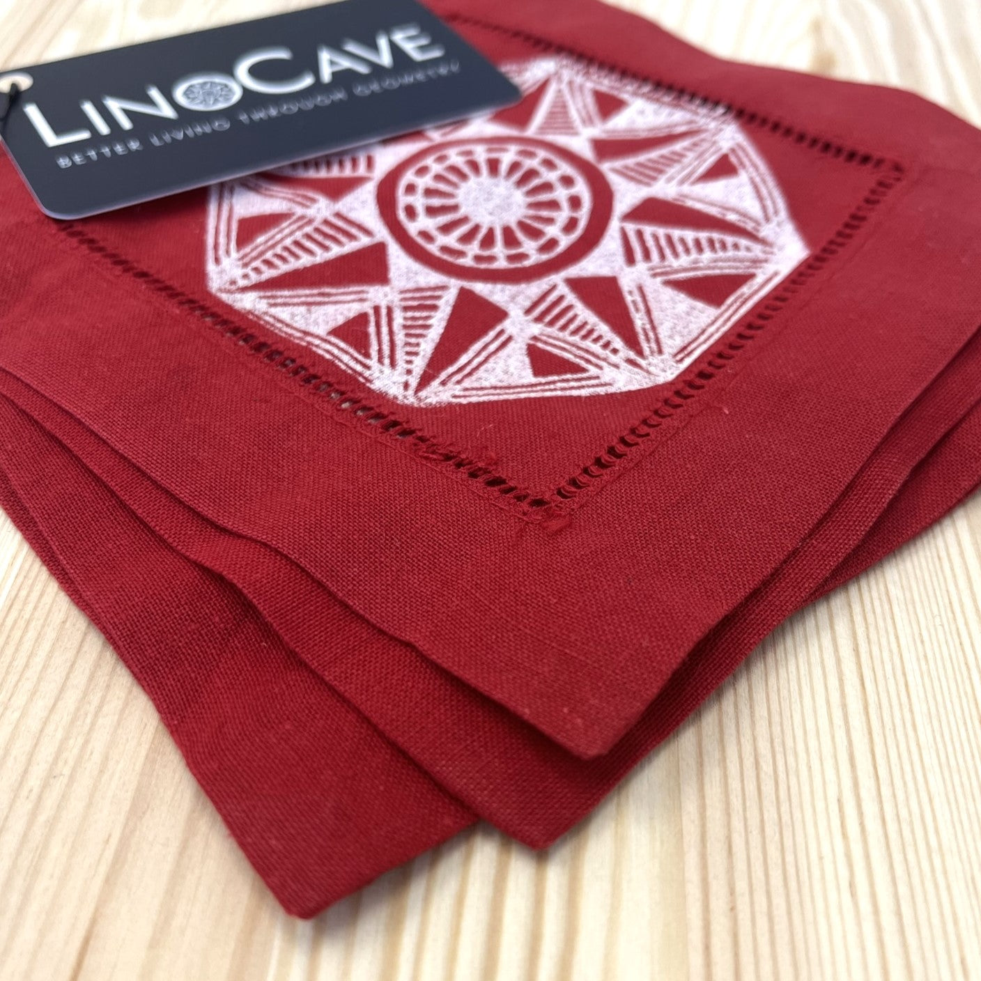 Hand-Printed Linen Coasters