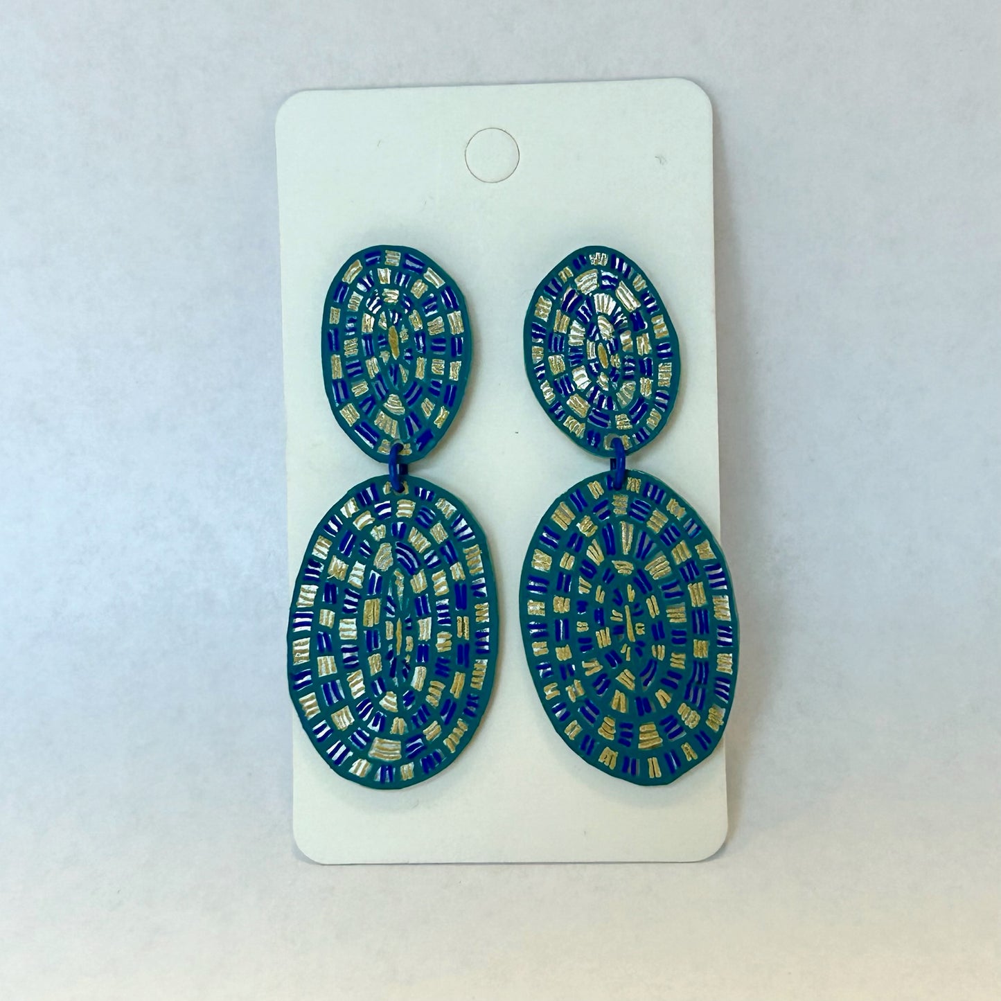 Teal Ovals Tantara Earrings