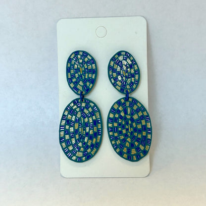 Teal Ovals Tantara Earrings