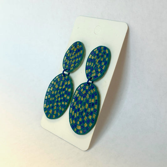 Teal Ovals Tantara Earrings