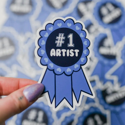 #1 Artist Blue Ribbon Sticker