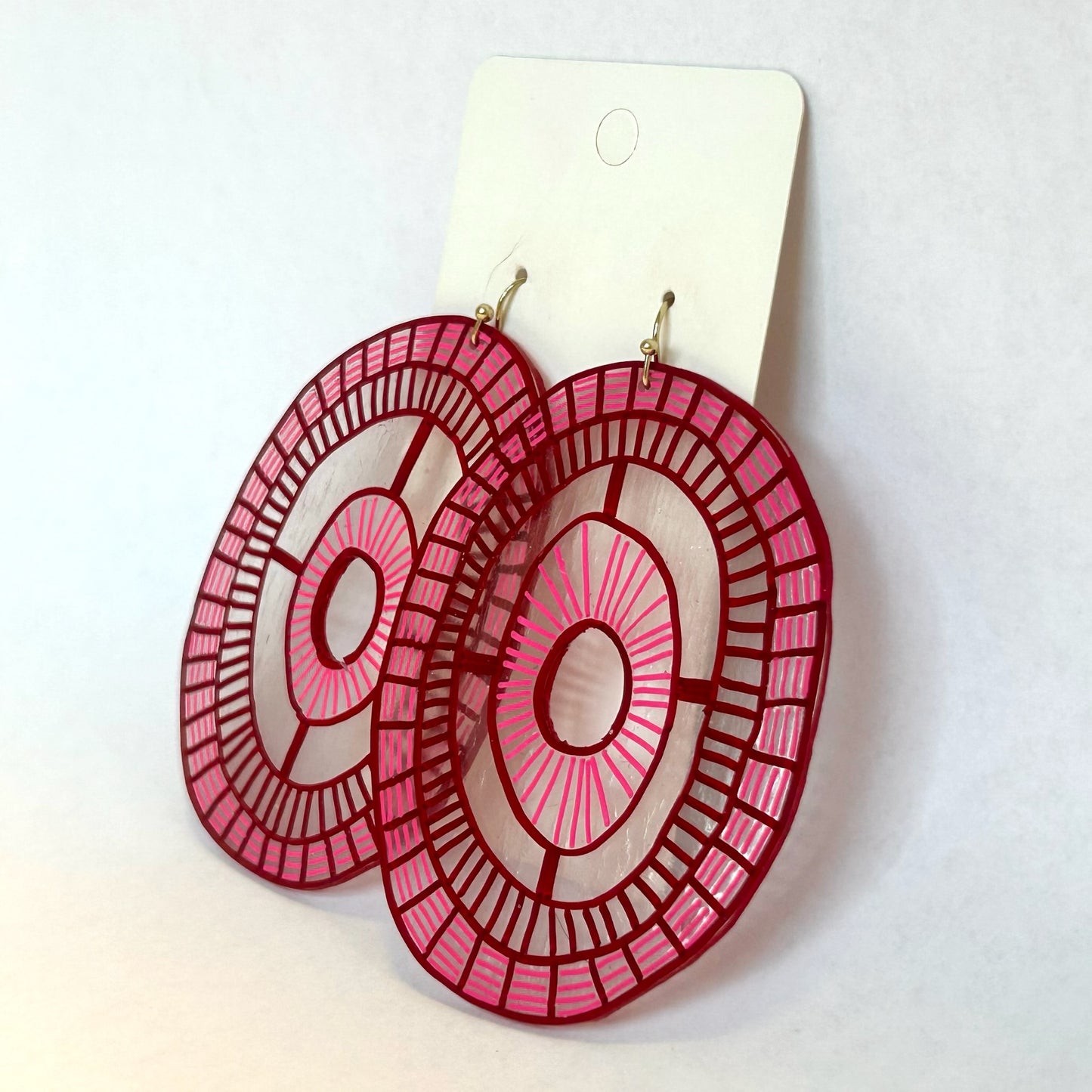 Pink Oval Tantara Earrings