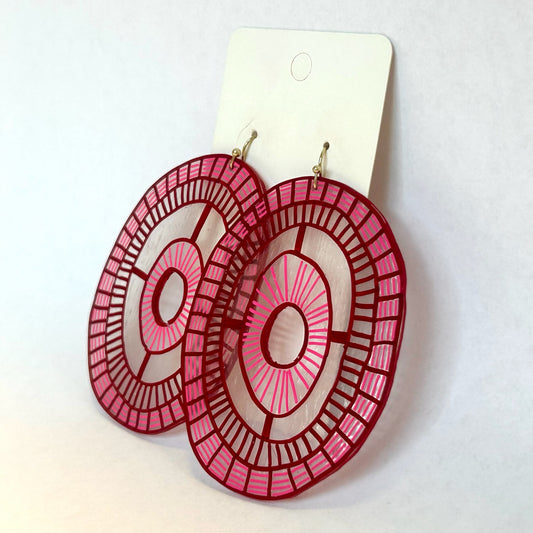 Pink Oval Tantara Earrings