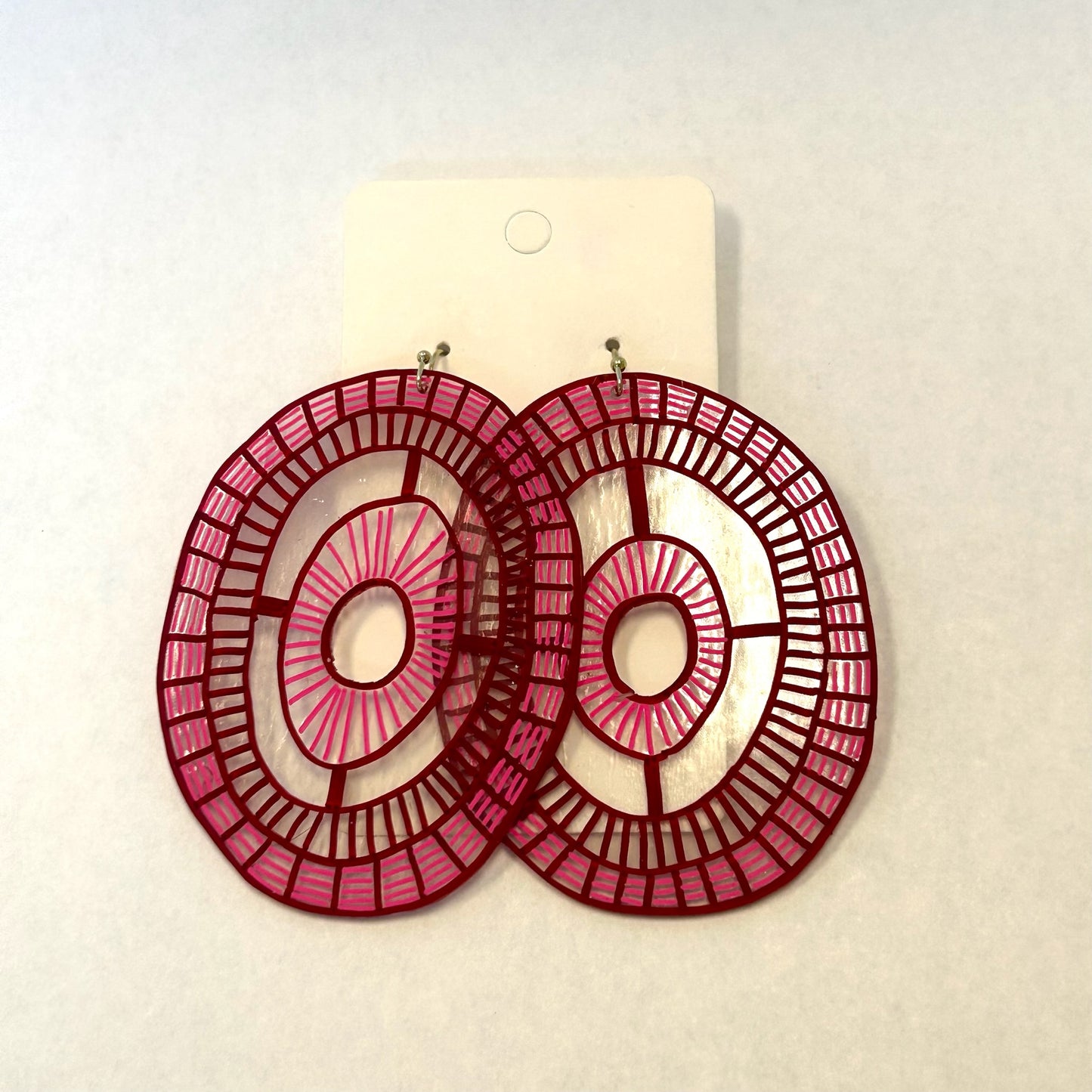 Pink Oval Tantara Earrings