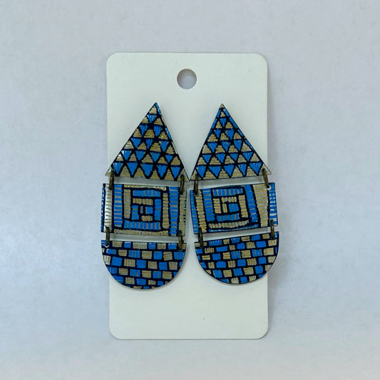 Black and Blue Tantara Drop Earrings