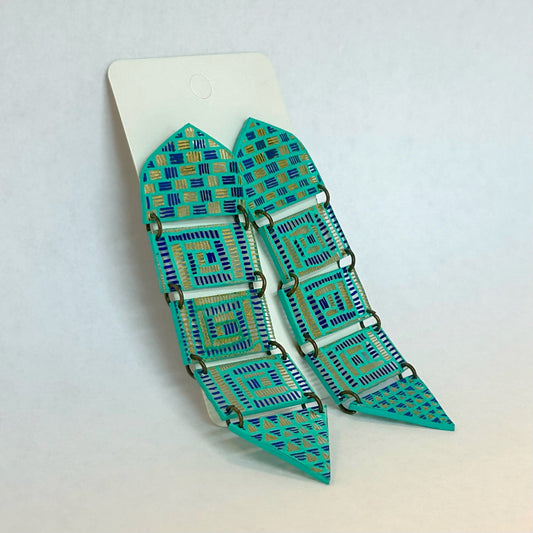 Large Teal Tantara Earrings