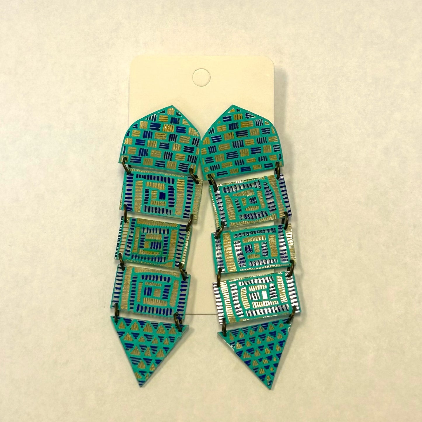 Large Teal Tantara Earrings