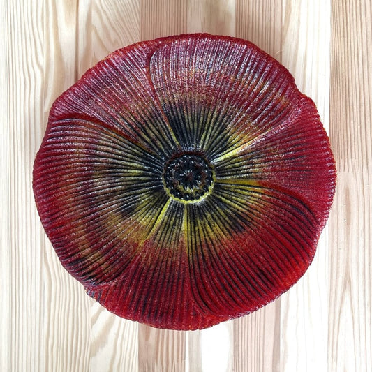 Glass Poppy Bowl (Red)