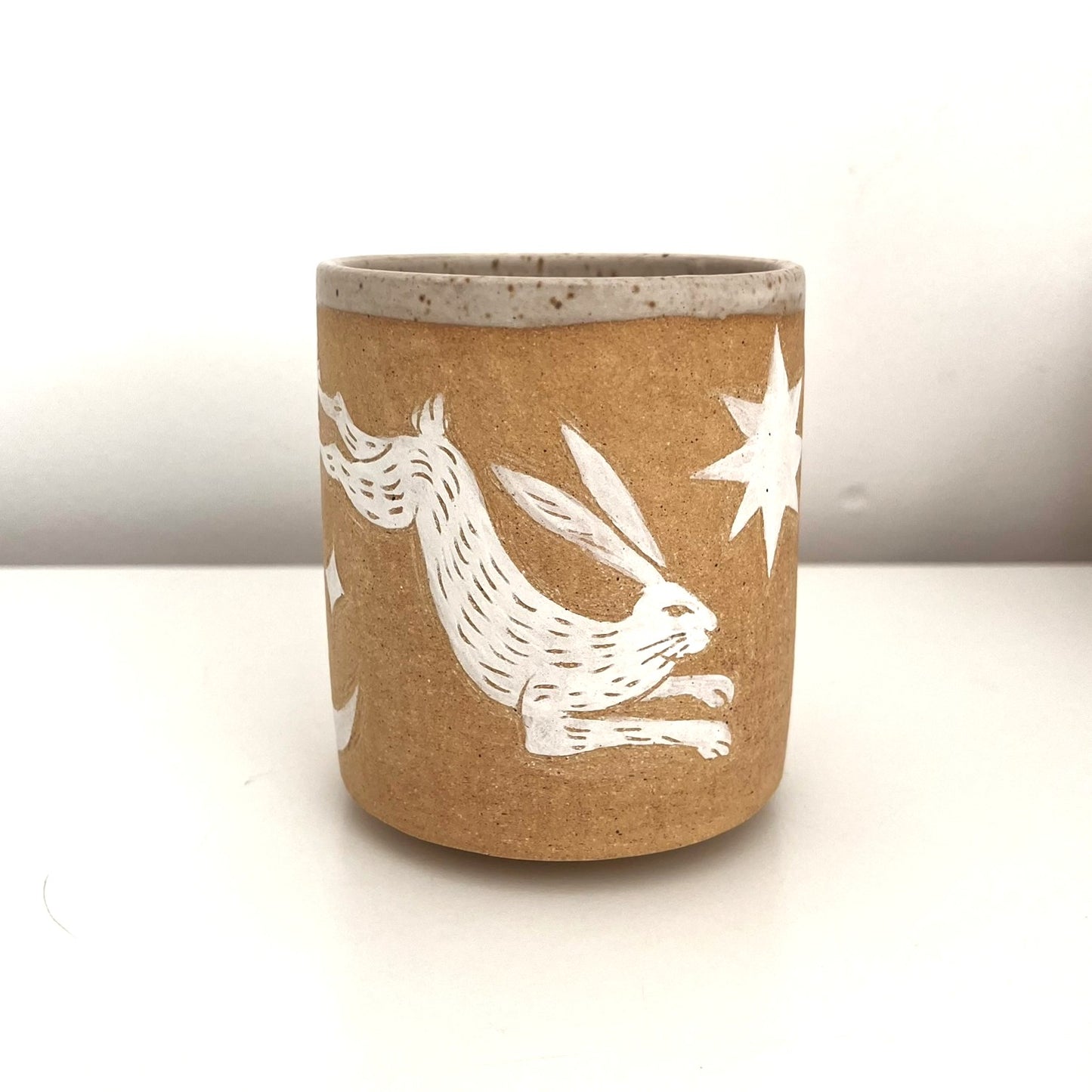 White Sgraffito Tumbler
