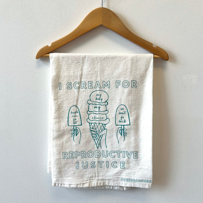 I Scream for Reproductive Justice Tea Towel