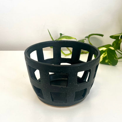 Ceramic Basket - Grid Pattern