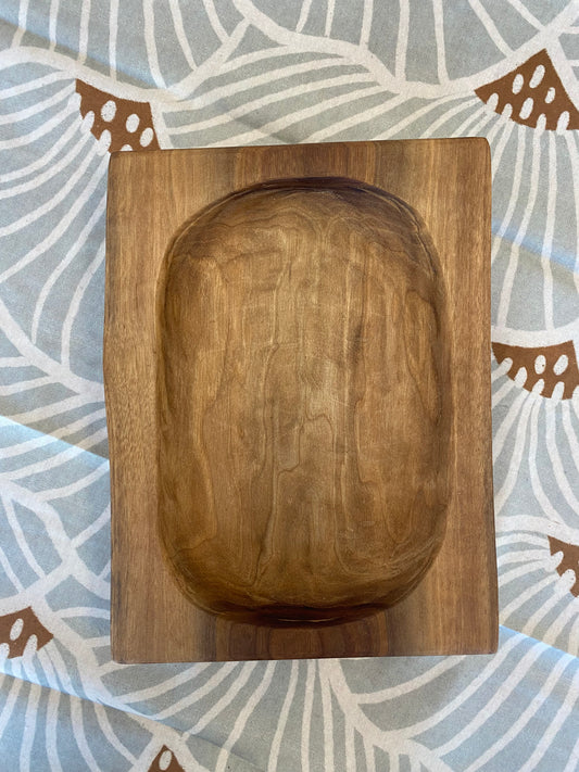 Handmade Wooden Bread/Fruit Bowl - Rounded Rectangle