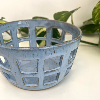 Ceramic Basket - Grid Pattern
