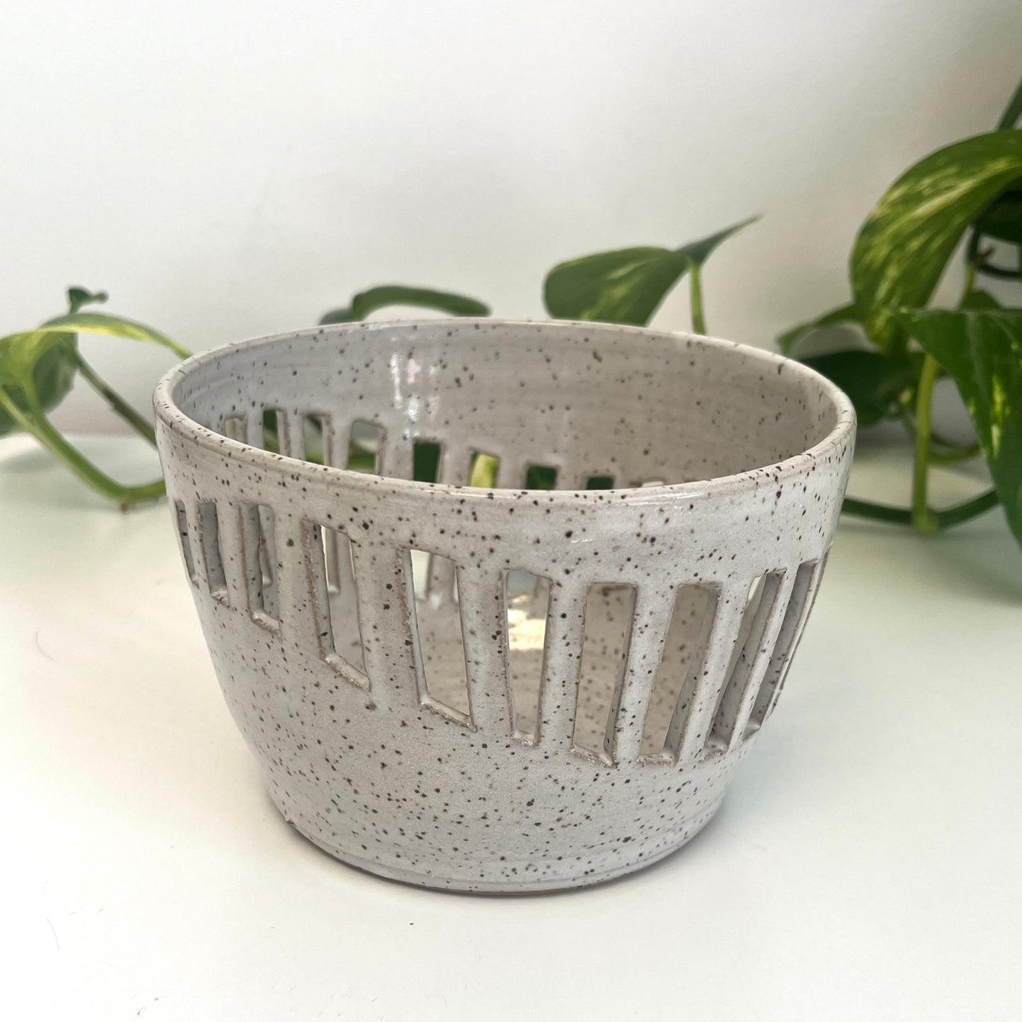 Ceramic Basket - Stripe Pattern