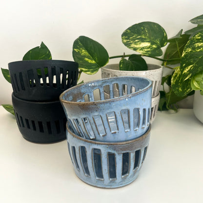 Ceramic Basket - Stripe Pattern