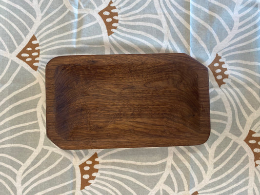 Handmade Wooden Bread/Fruit Bowl - Dark Walnut