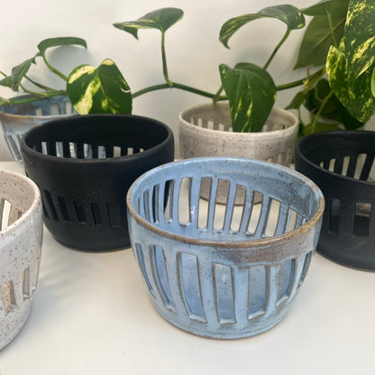 Ceramic Basket - Stripe Pattern