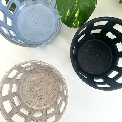 Ceramic Basket - Grid Pattern